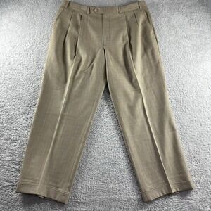 VINTAGE Lauren Ralph‎ Lauren Wool Cashmere Pleated Plaid Dress Pants Mens 36x28